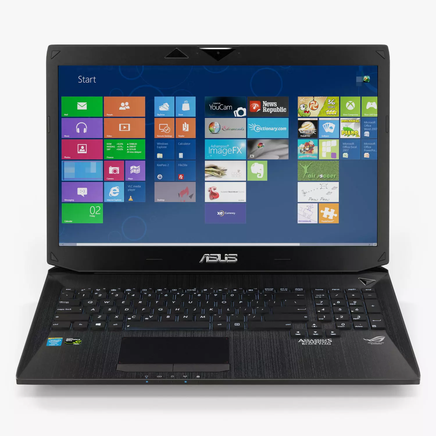 Asus ROG G750JH gaming laptop Low-poly 3D model_0