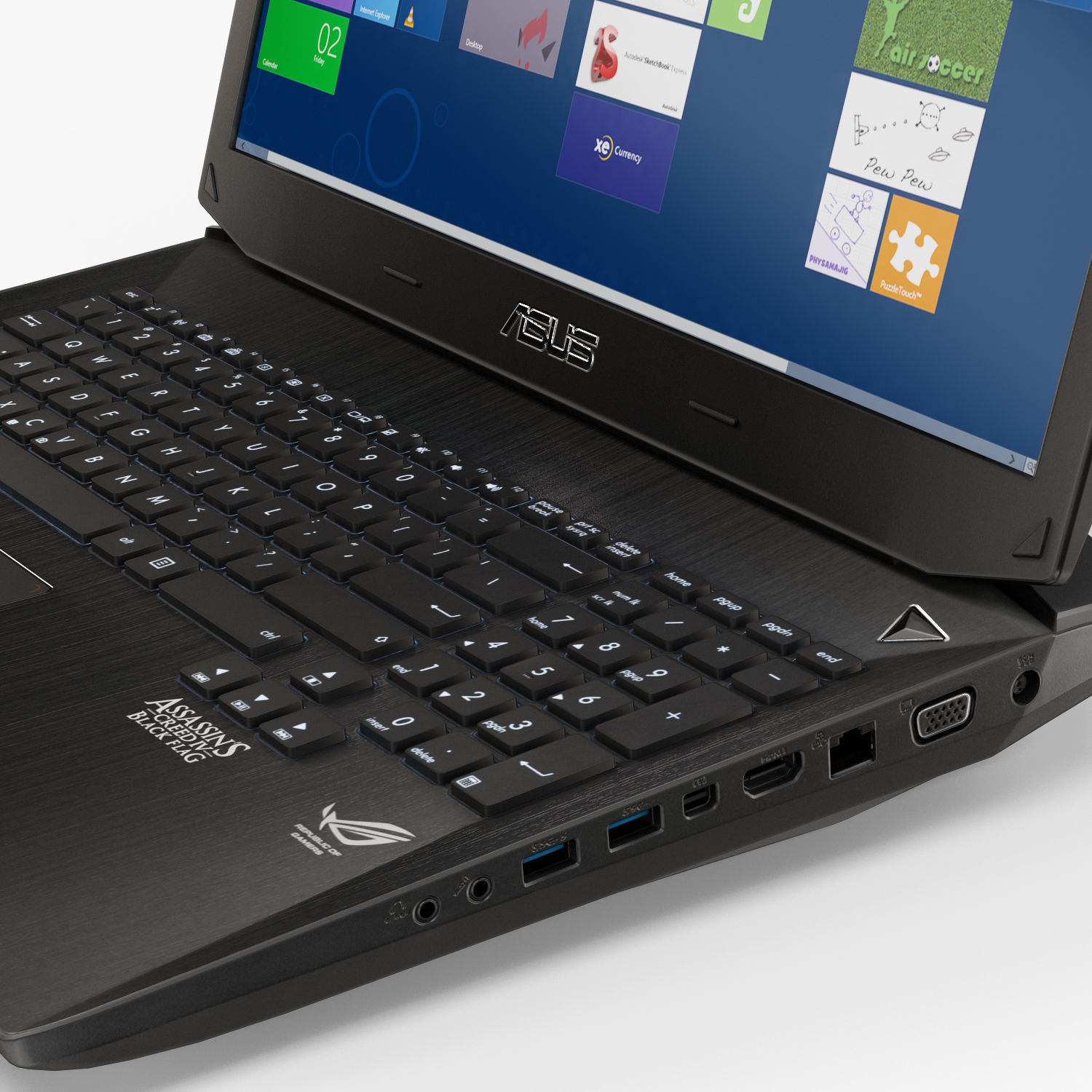 Asus ROG G750JH gaming laptop Low-poly 3D model_4