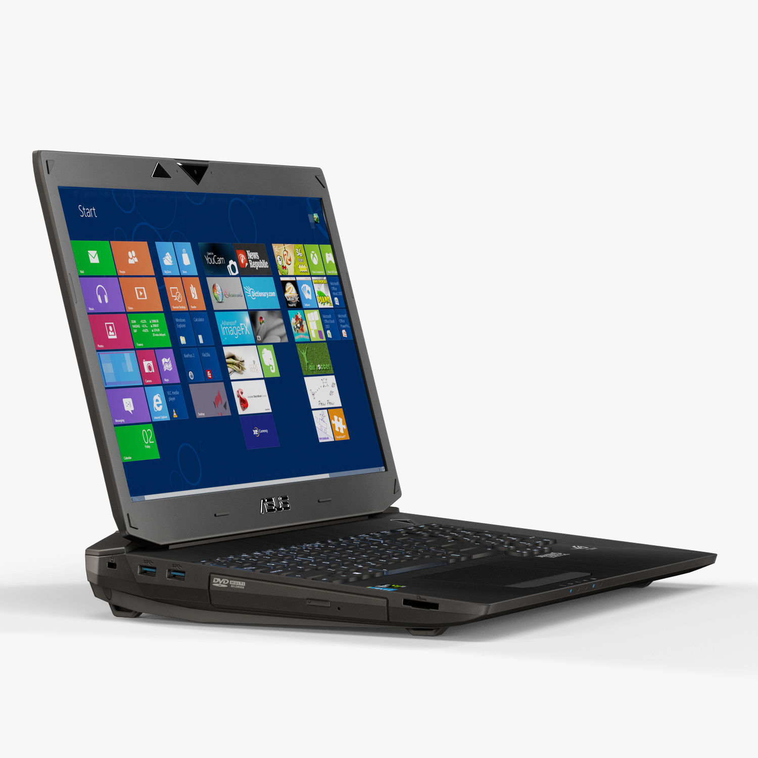Asus ROG G750JH gaming laptop Low-poly 3D model_5
