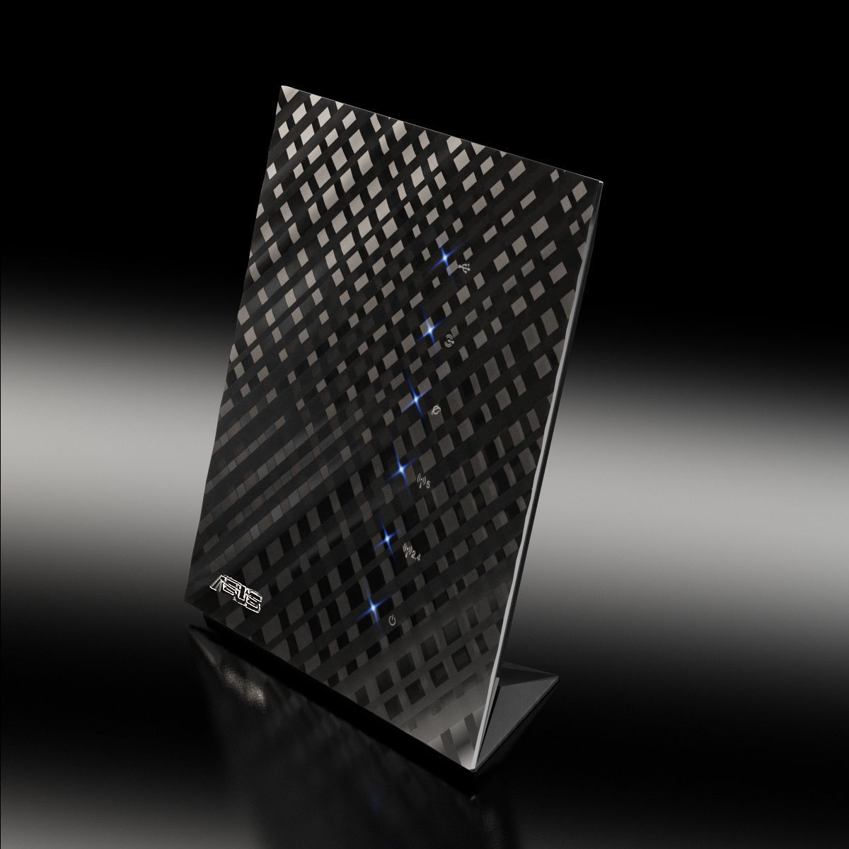 Asus RT-N56U router Low-poly 3D model_2