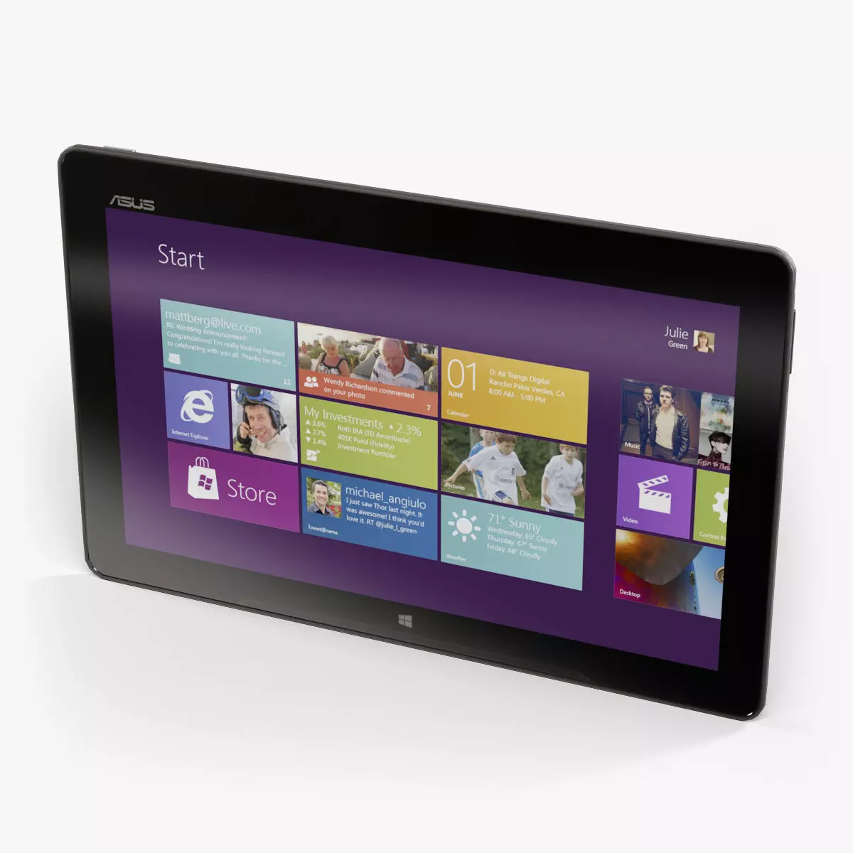 Asus VivoTab RT TF600T tablet Low-poly 3D model_0