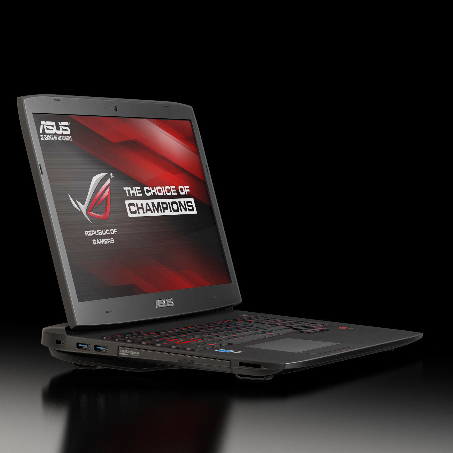 Asus ROG G751JY gaming laptop Low-poly 3D model_5