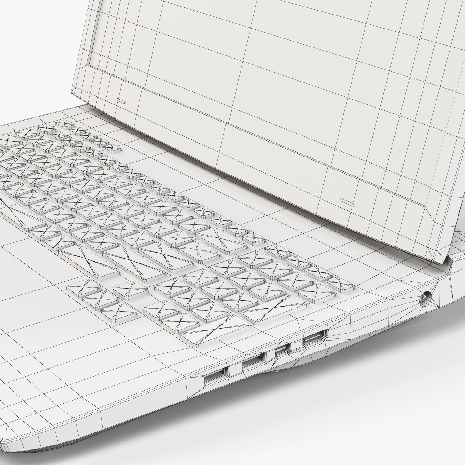 Asus ROG G751JY gaming laptop Low-poly 3D model_21