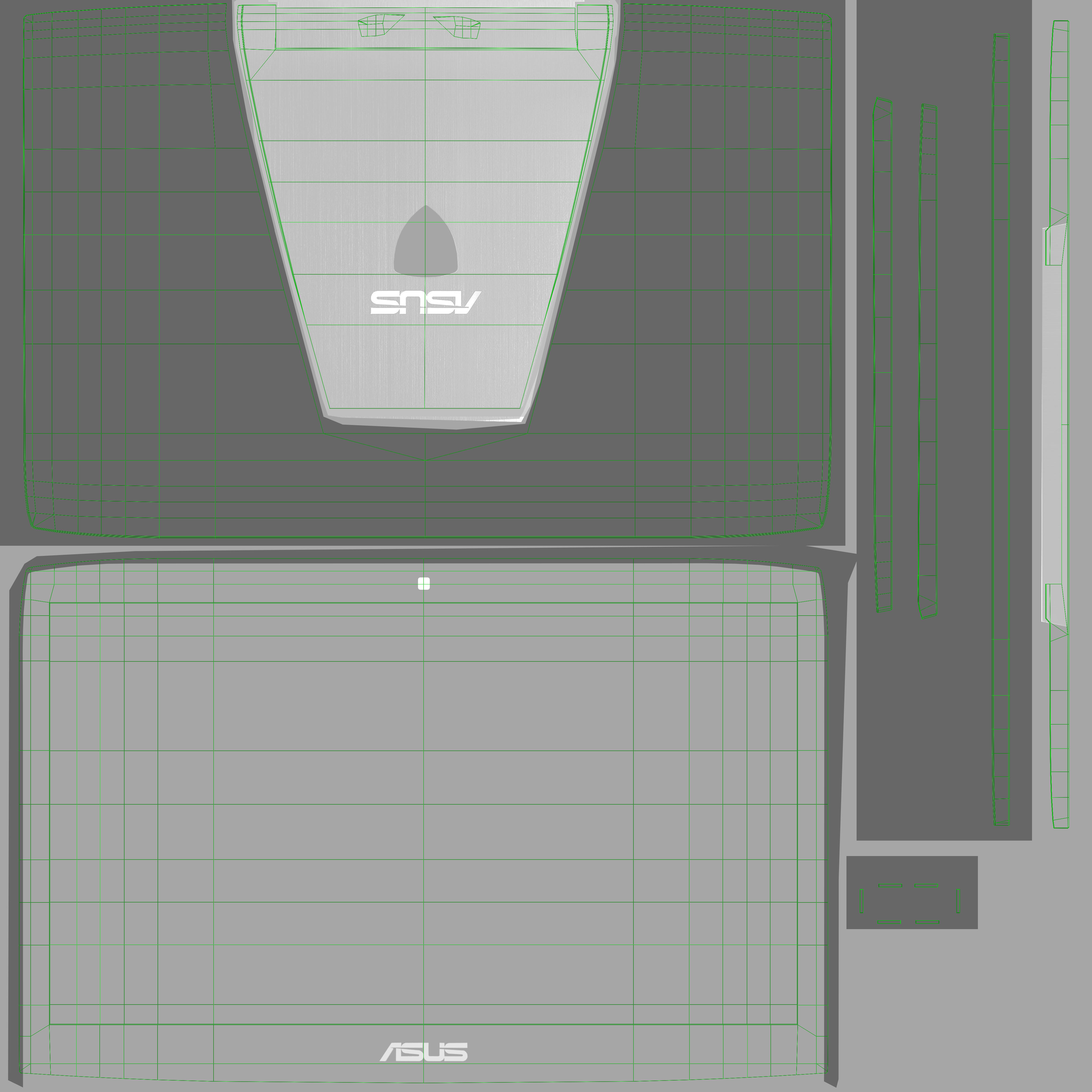 Asus ROG G751JY gaming laptop Low-poly 3D model_32