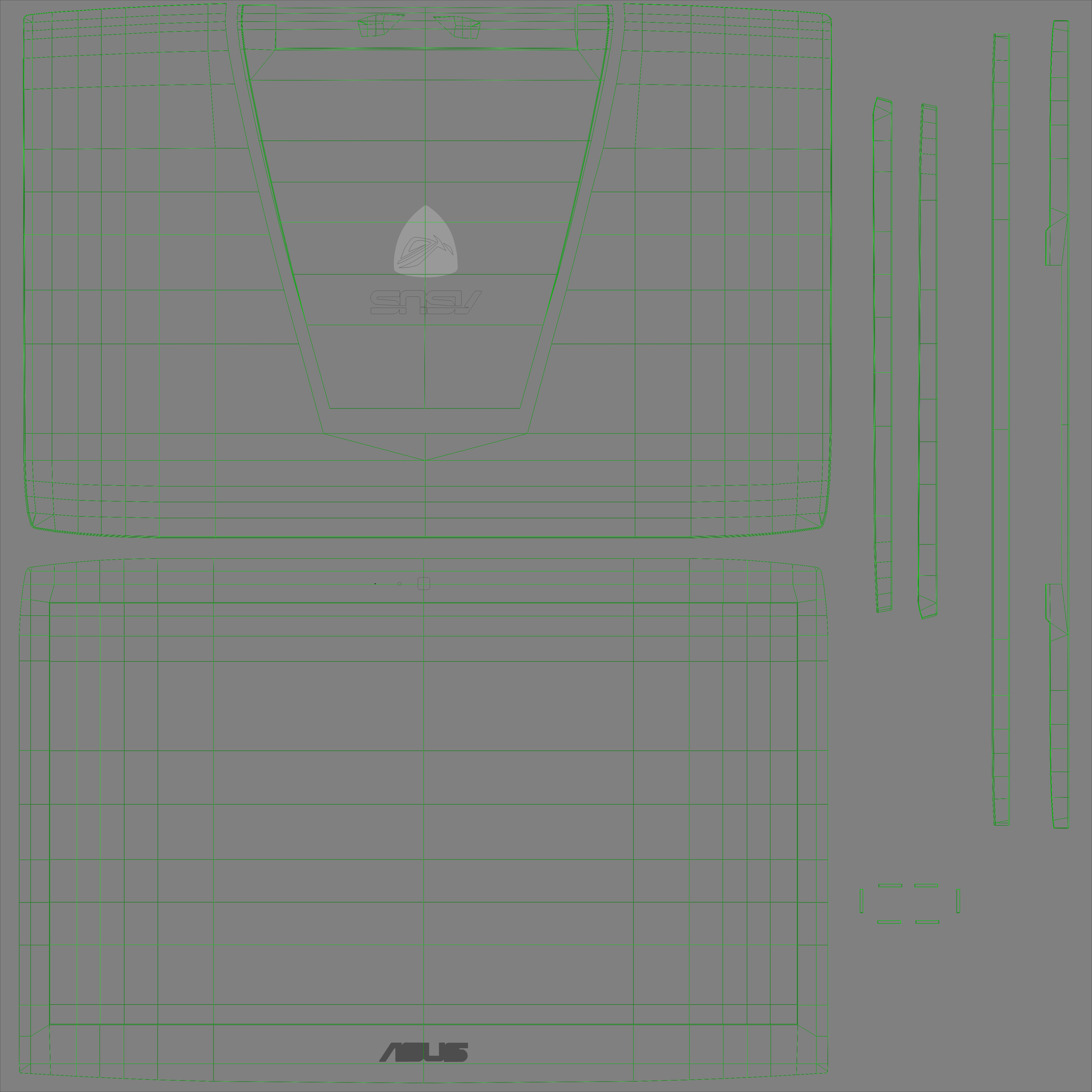 Asus ROG G751JY gaming laptop Low-poly 3D model_30