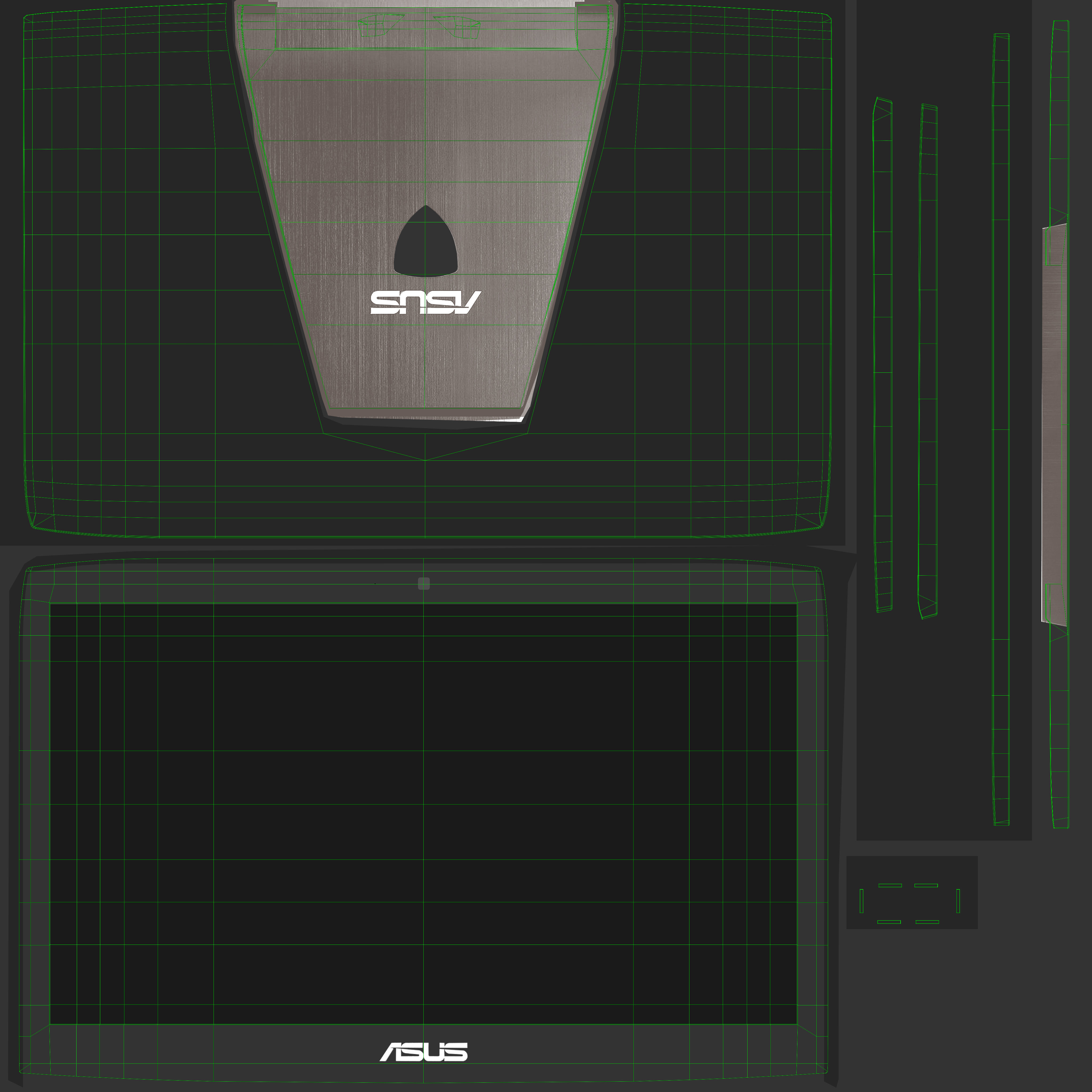 Asus ROG G751JY gaming laptop Low-poly 3D model_31