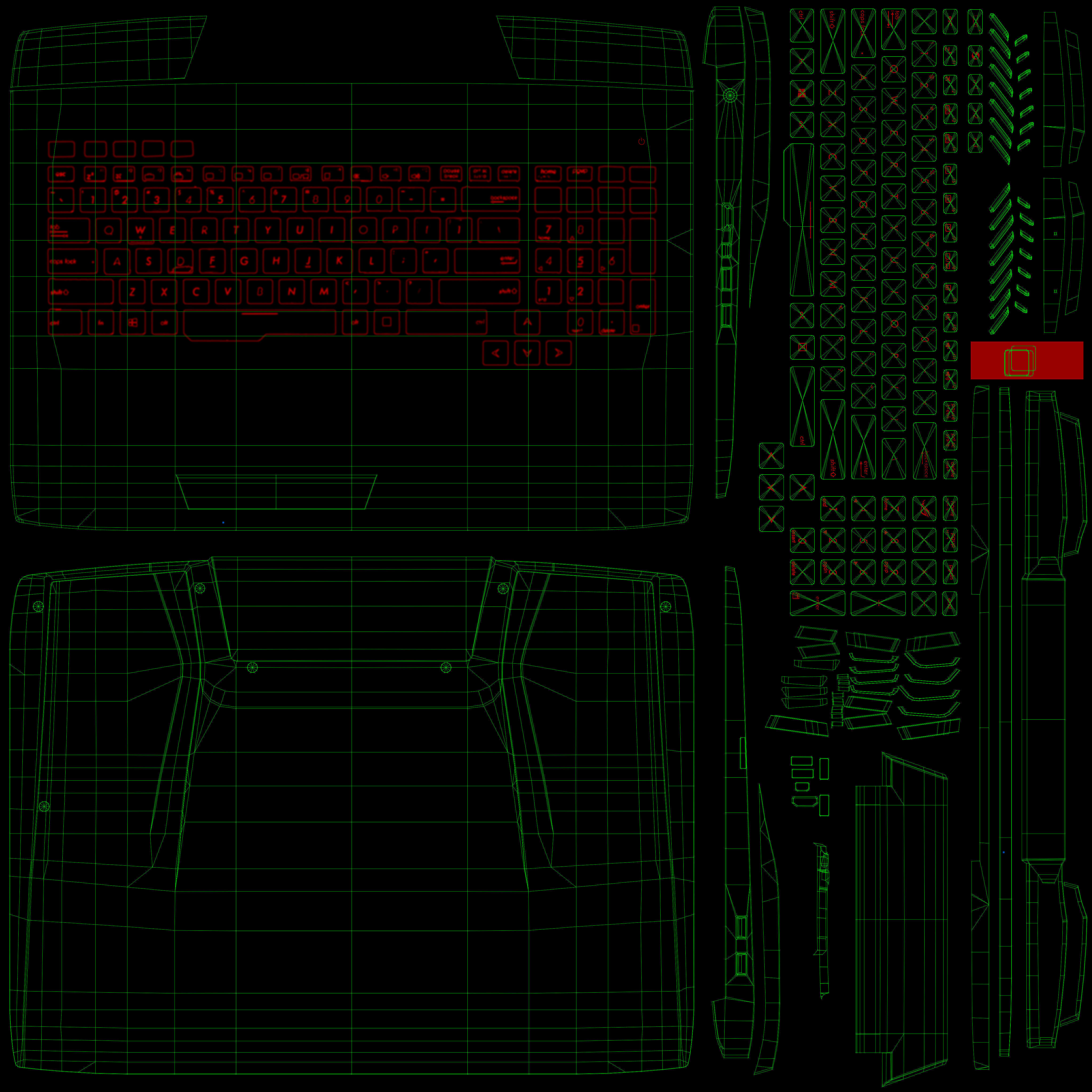 Asus ROG G751JY gaming laptop Low-poly 3D model_25