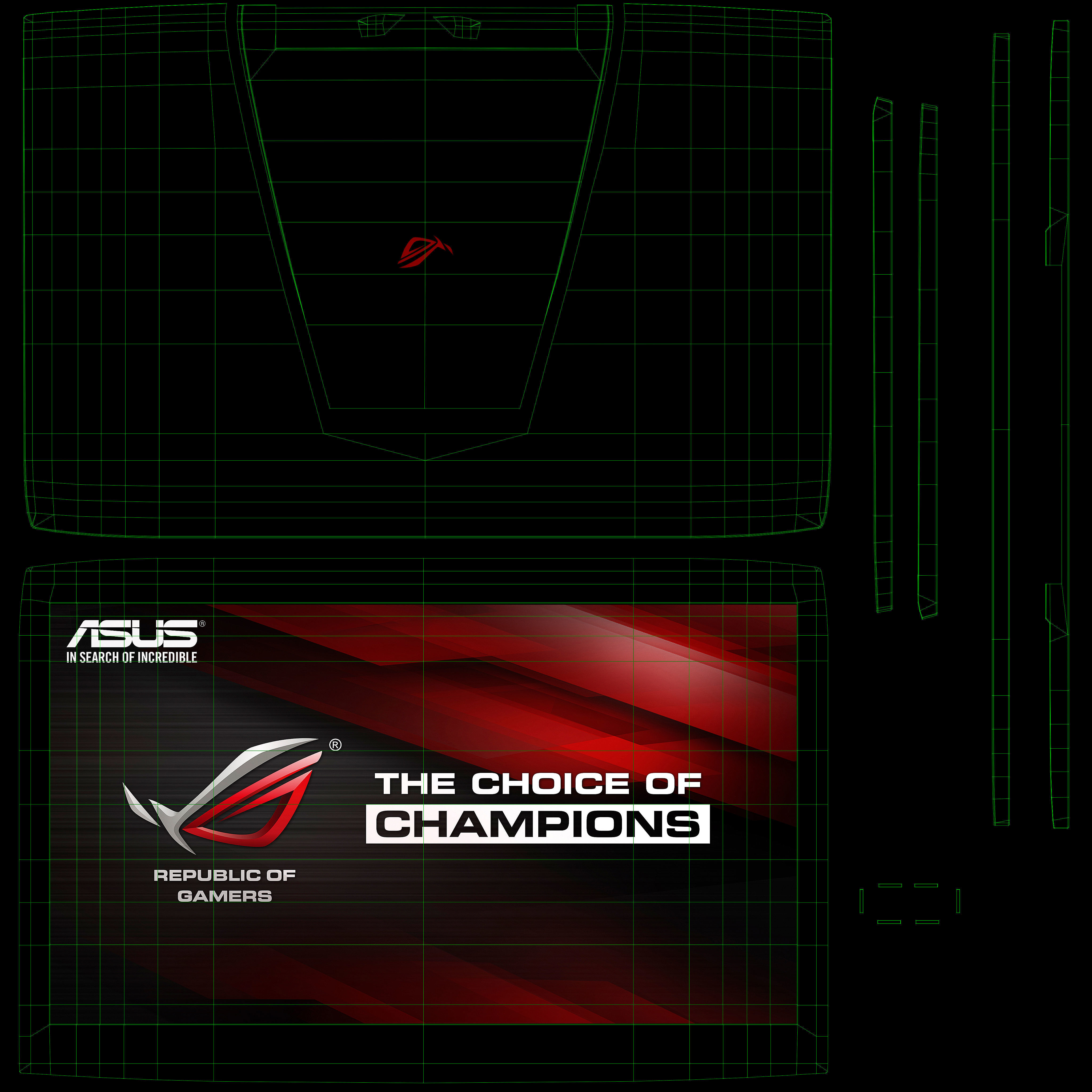 Asus ROG G751JY gaming laptop Low-poly 3D model_33