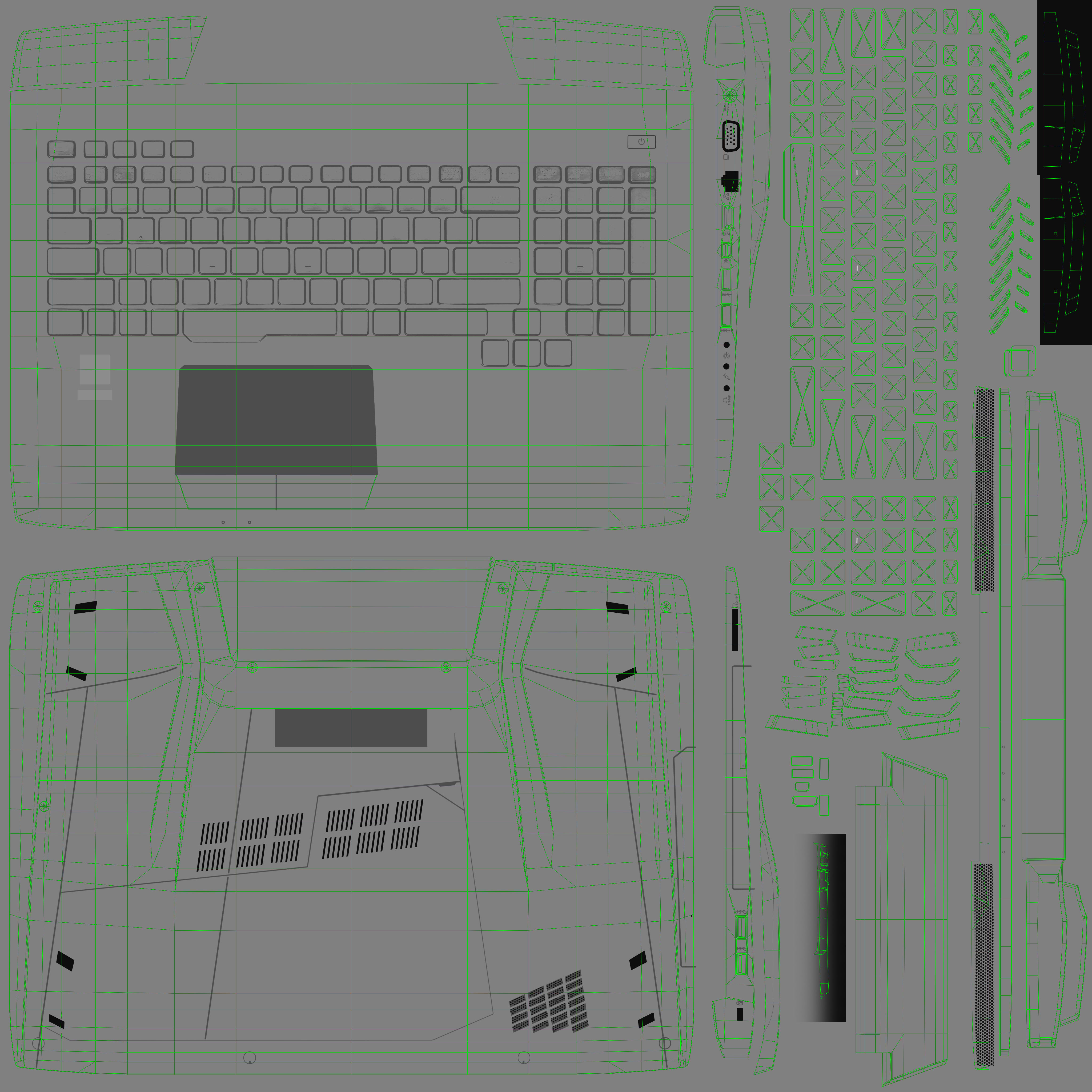 Asus ROG G751JY gaming laptop Low-poly 3D model_24