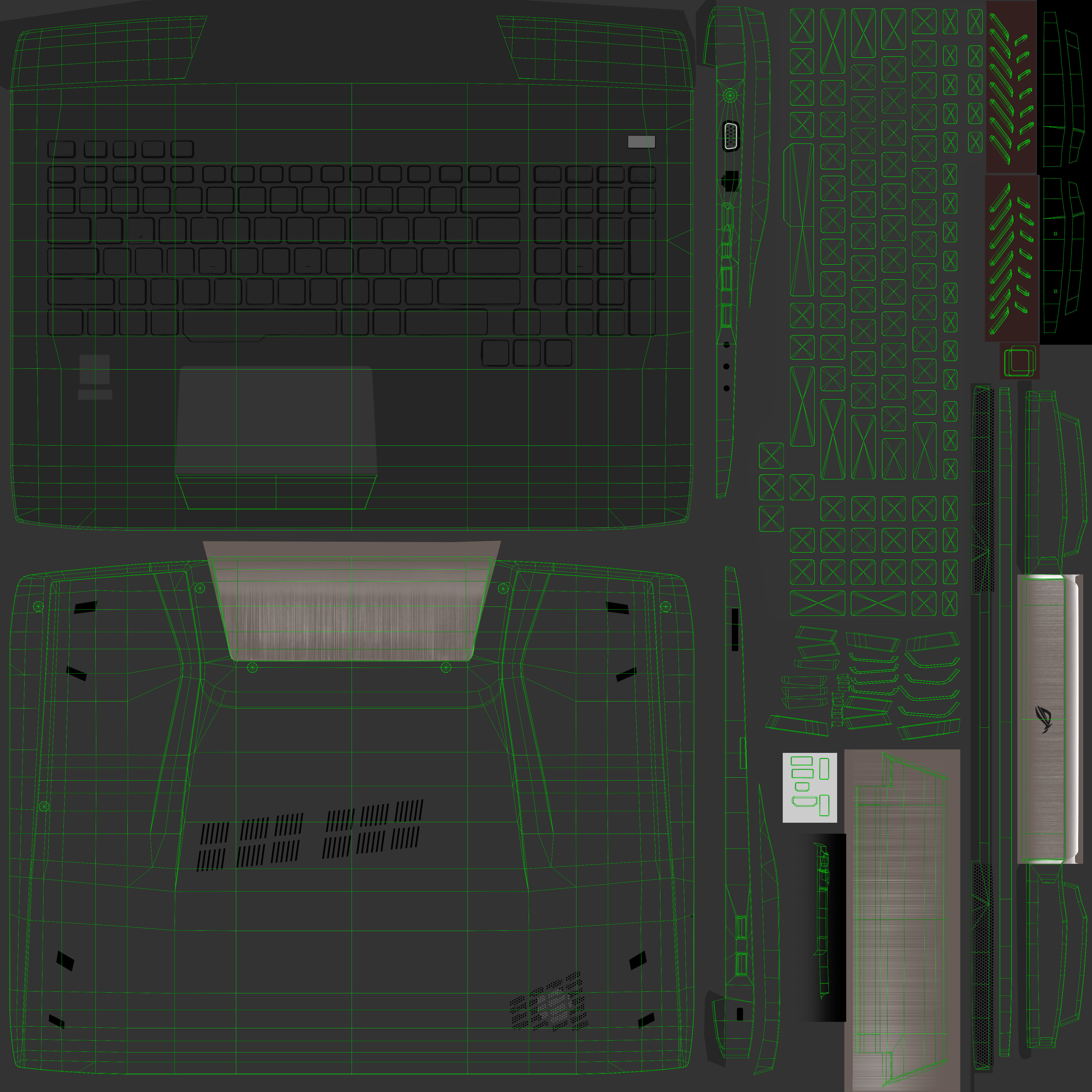 Asus ROG G751JY gaming laptop Low-poly 3D model_27