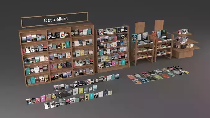 Books and magazines or journals Low-poly 3D model