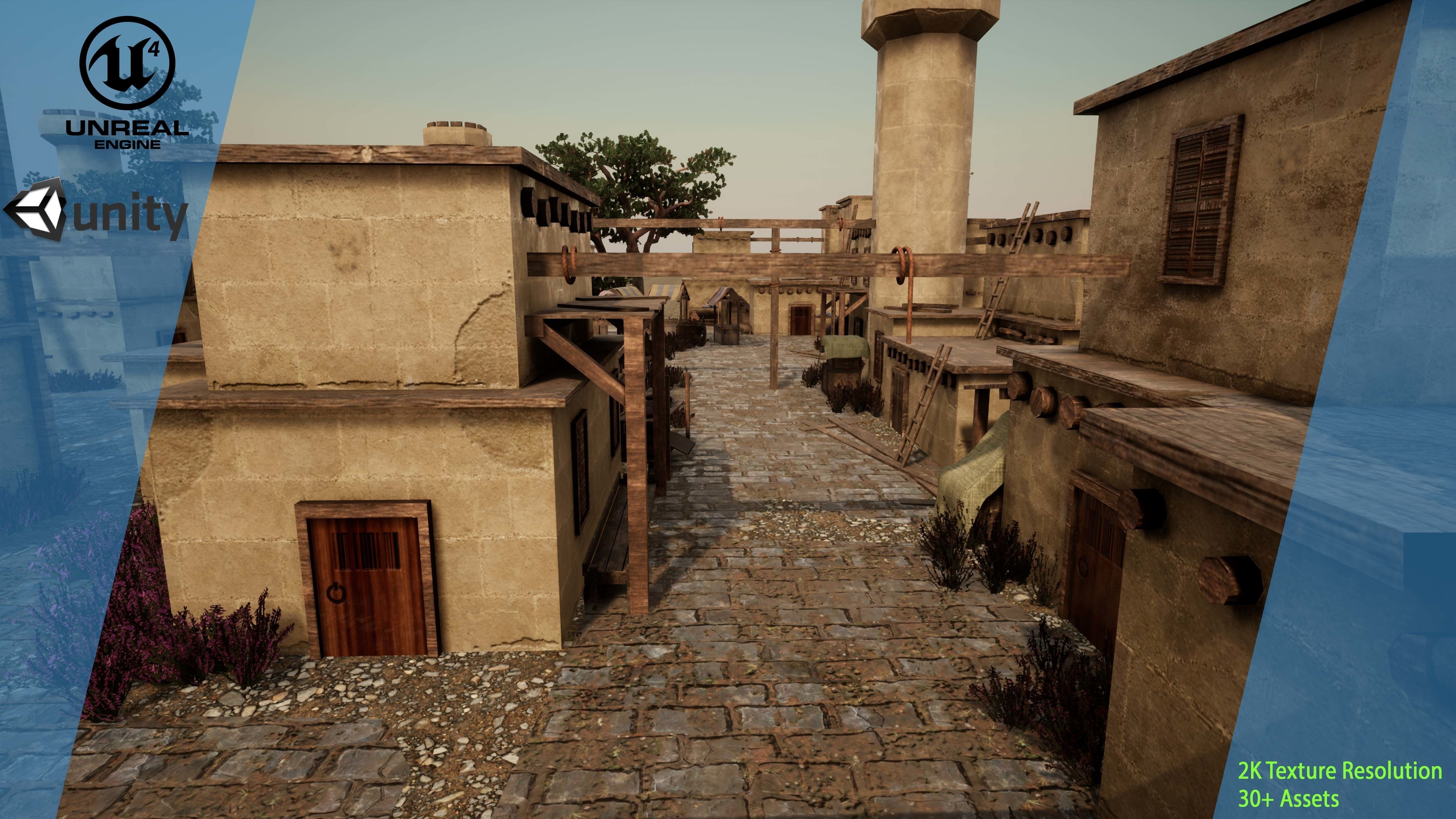 Medieval Town Kit  Low-poly 3D model_3