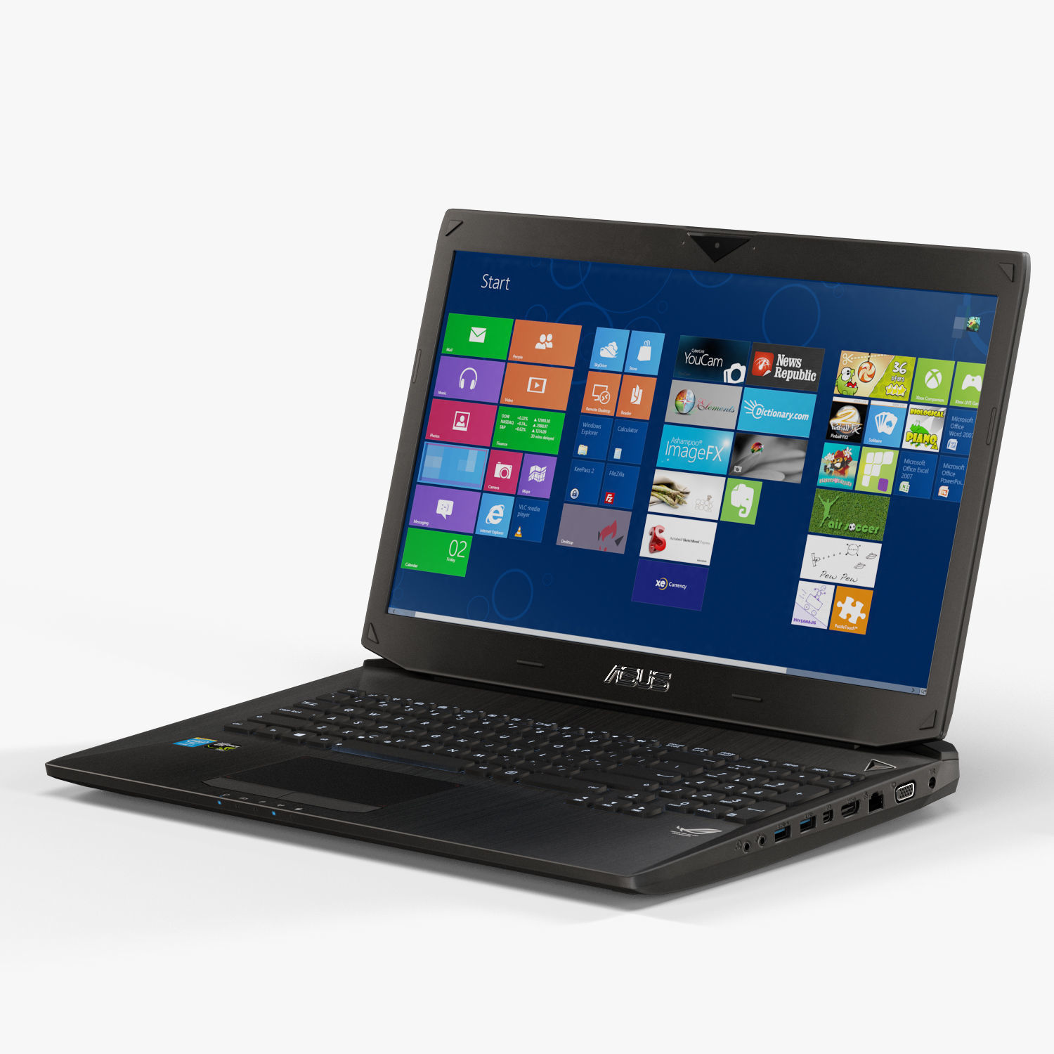 Asus ROG G750JX gaming laptop Low-poly 3D model_3