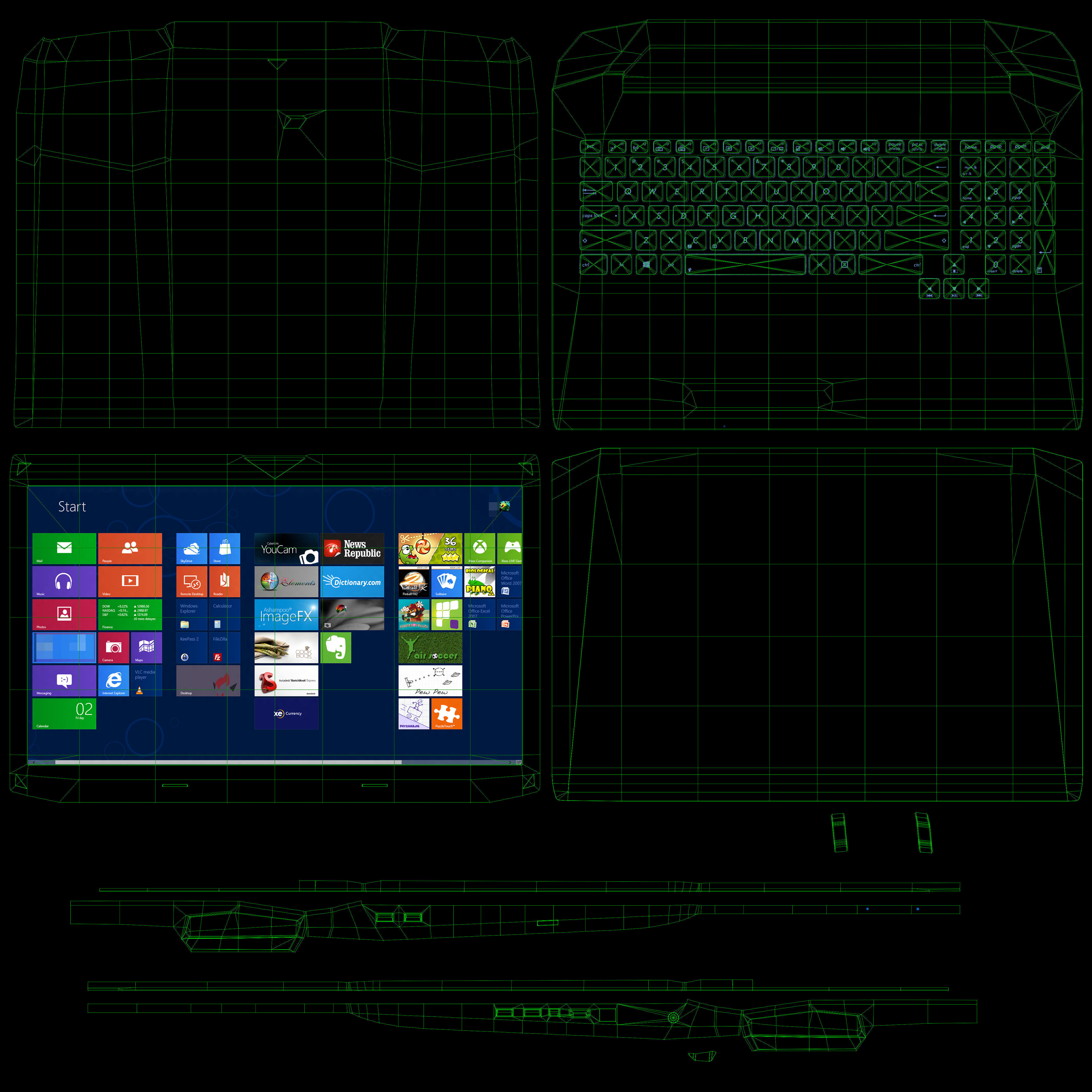 Asus ROG G750JX gaming laptop Low-poly 3D model_29