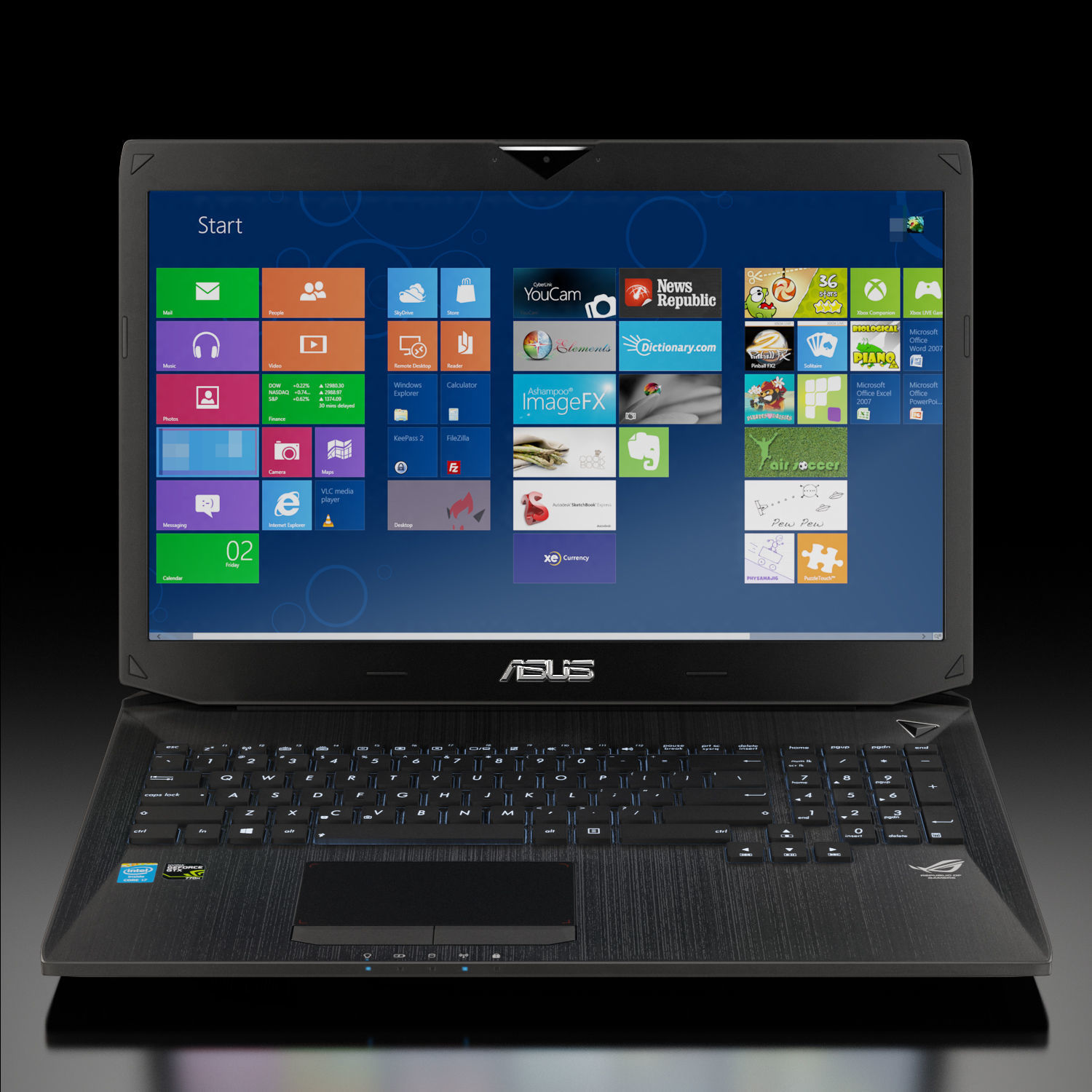 Asus ROG G750JX gaming laptop Low-poly 3D model_2