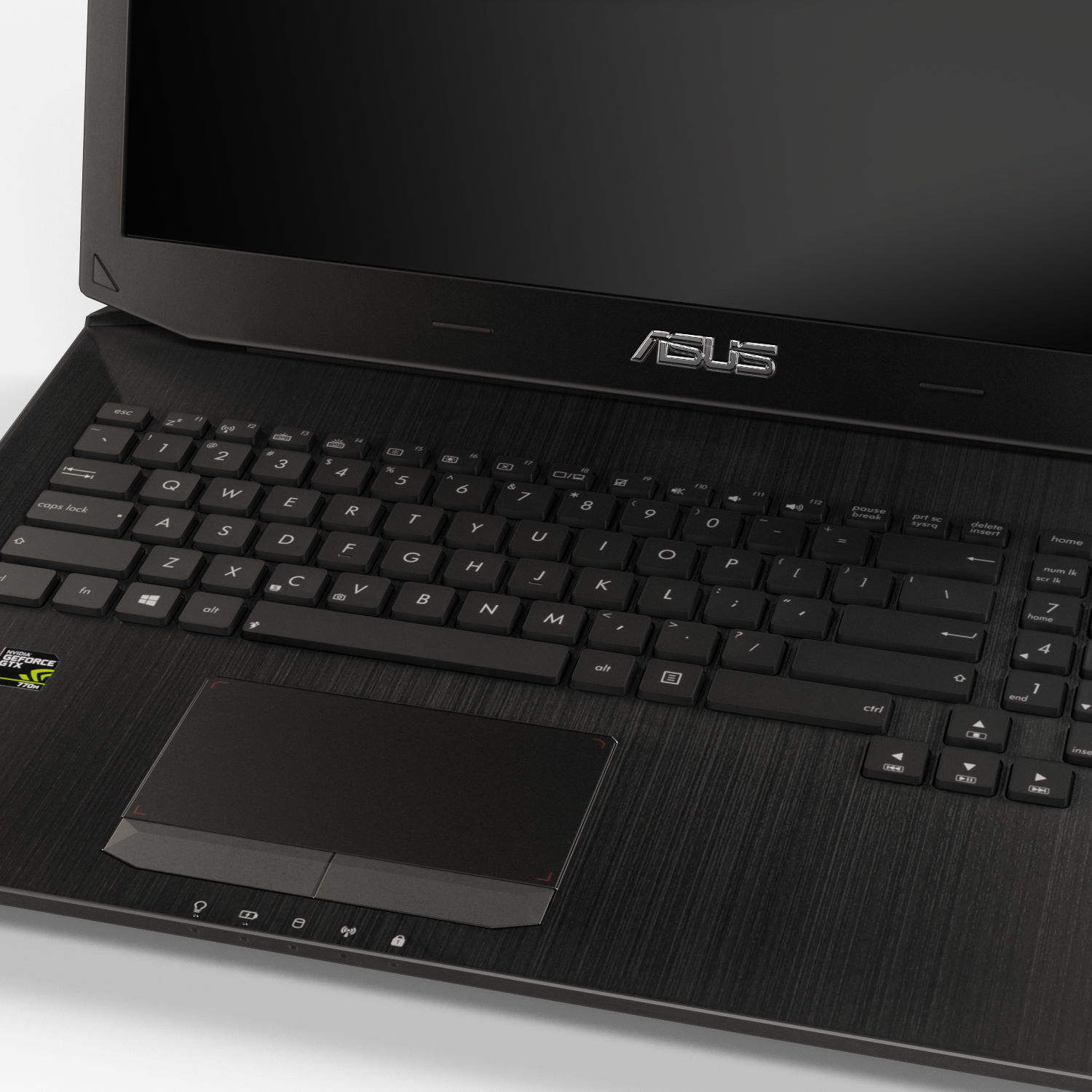 Asus ROG G750JX gaming laptop Low-poly 3D model_11