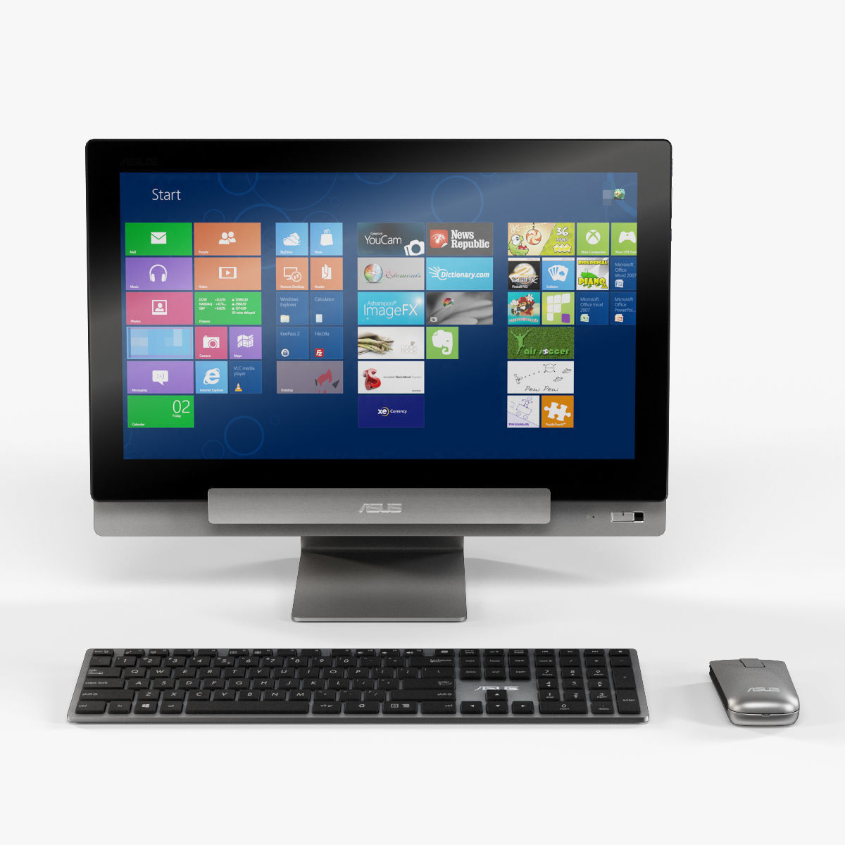 Asus Transformer AiO all-in-one PC Low-poly 3D model_3