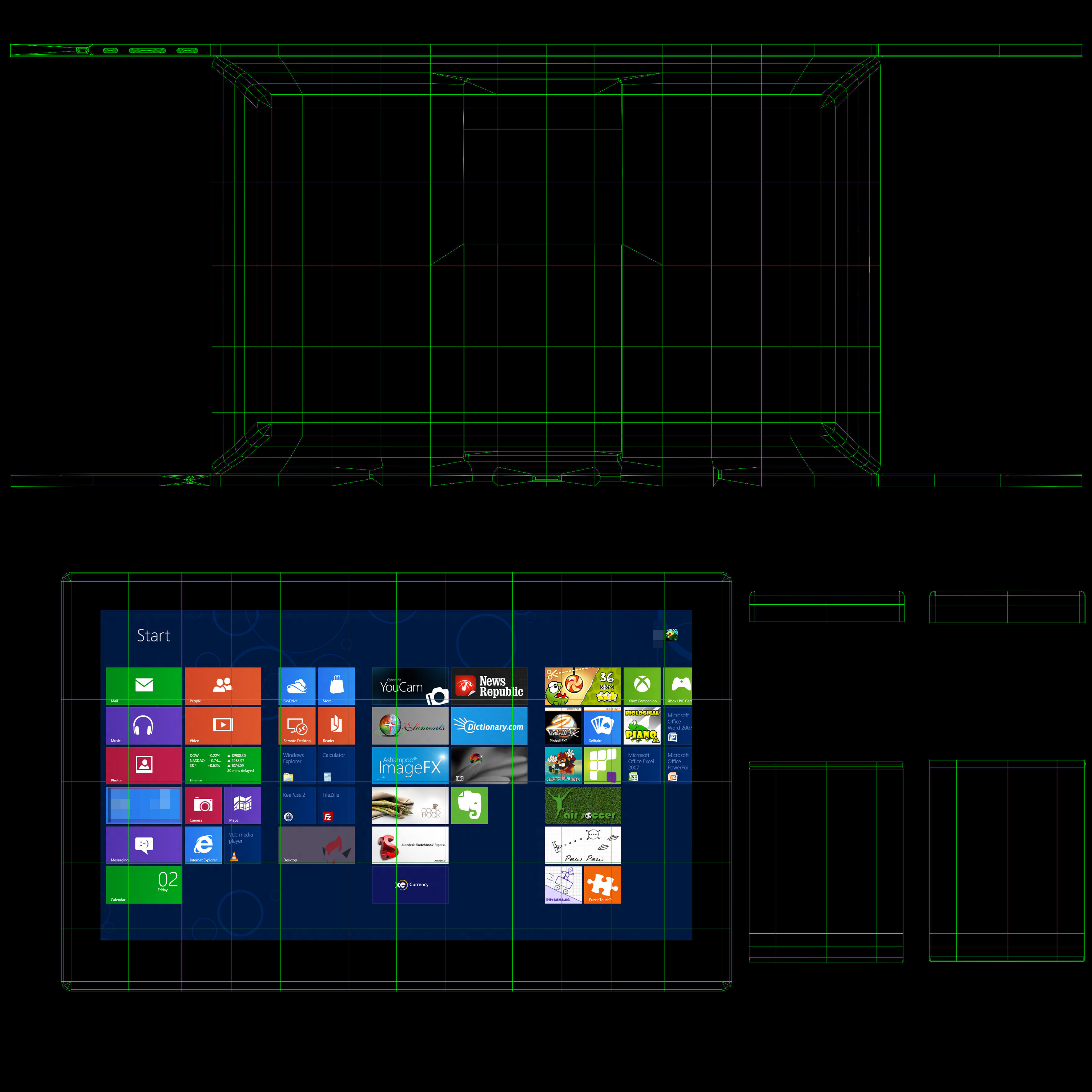 Asus Transformer AiO all-in-one PC Low-poly 3D model_39