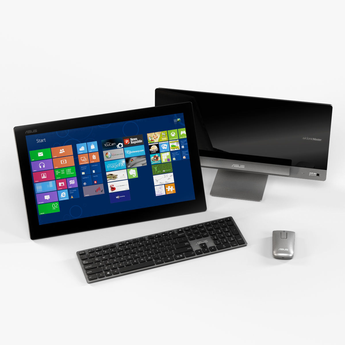 Asus Transformer AiO all-in-one PC Low-poly 3D model_15