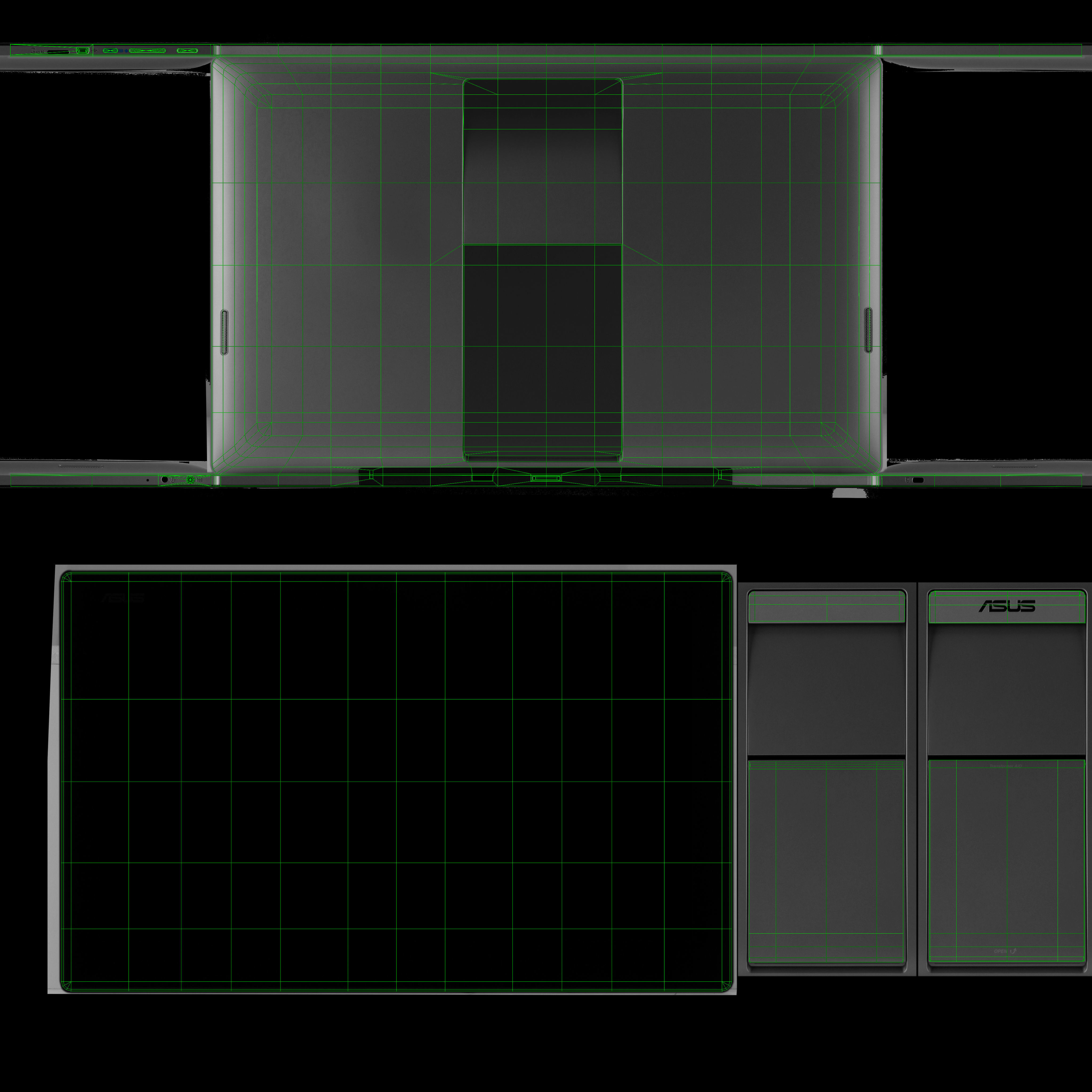 Asus Transformer AiO all-in-one PC Low-poly 3D model_36