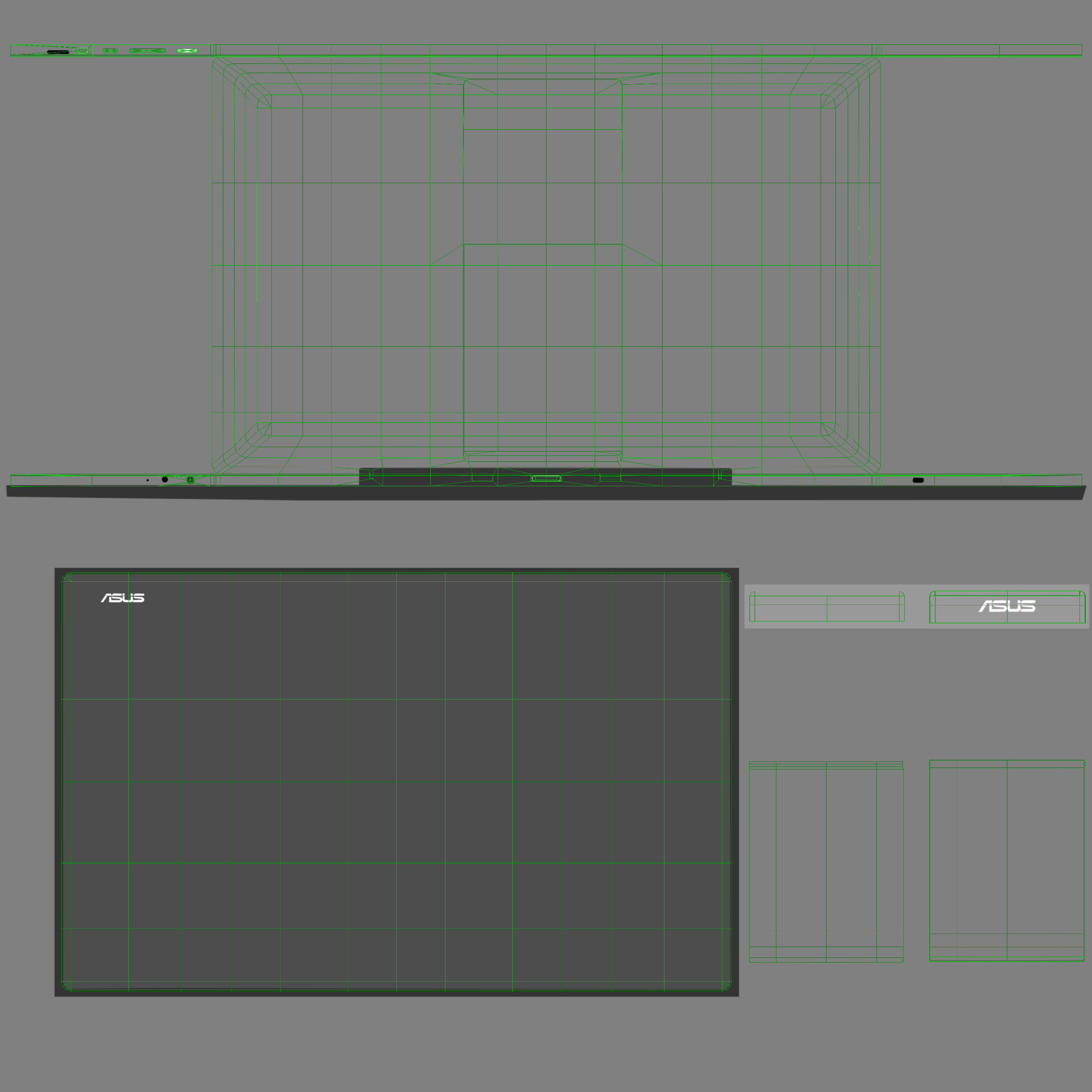 Asus Transformer AiO all-in-one PC Low-poly 3D model_38
