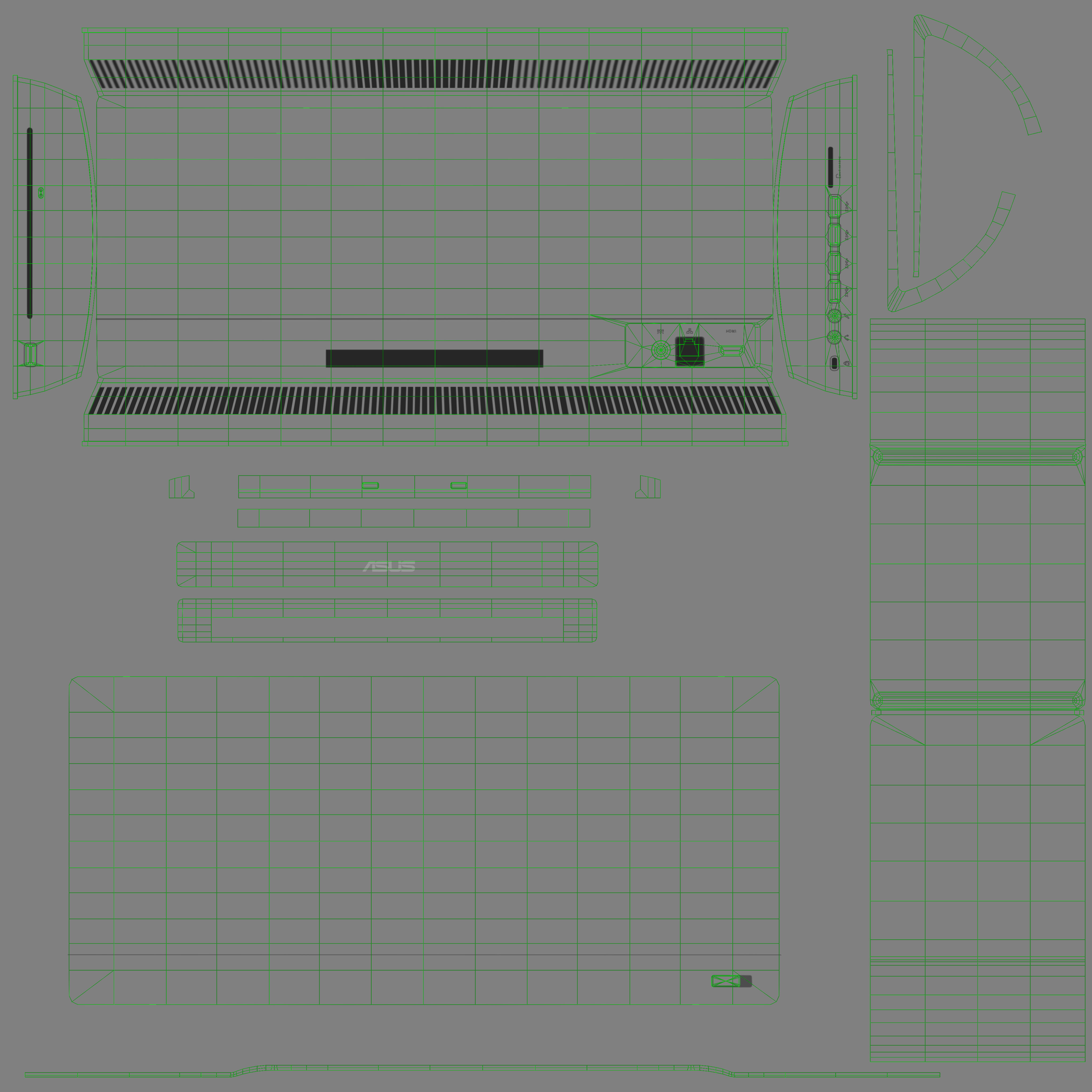 Asus Transformer AiO all-in-one PC Low-poly 3D model_23