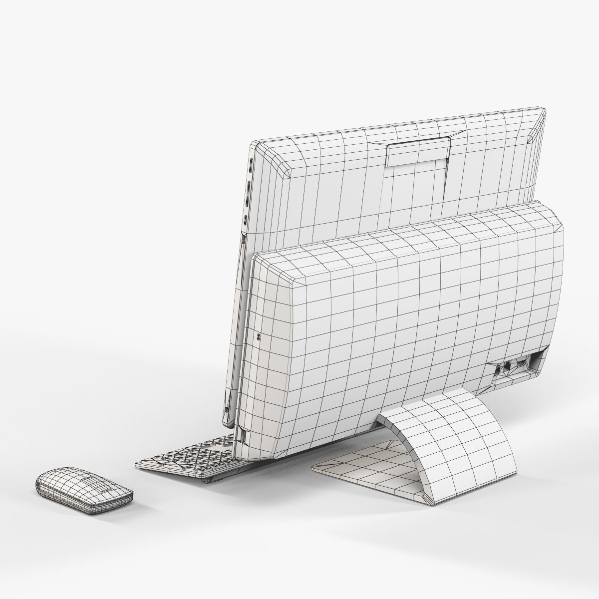 Asus Transformer AiO all-in-one PC Low-poly 3D model_17