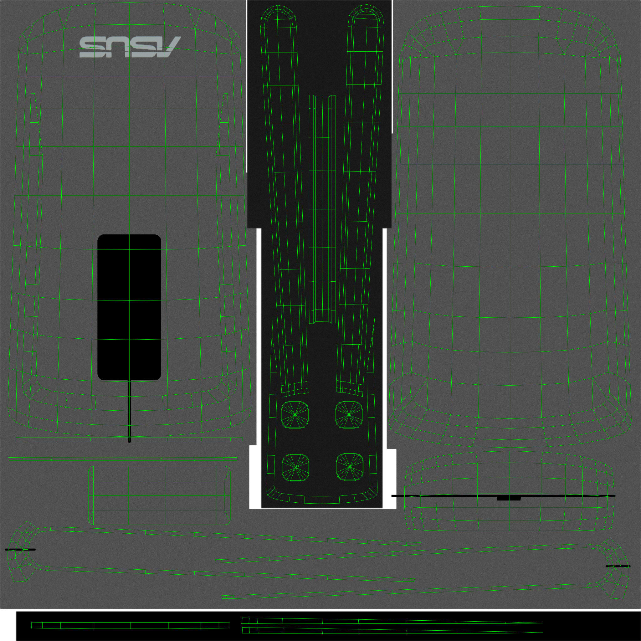 Asus Transformer AiO all-in-one PC Low-poly 3D model_35