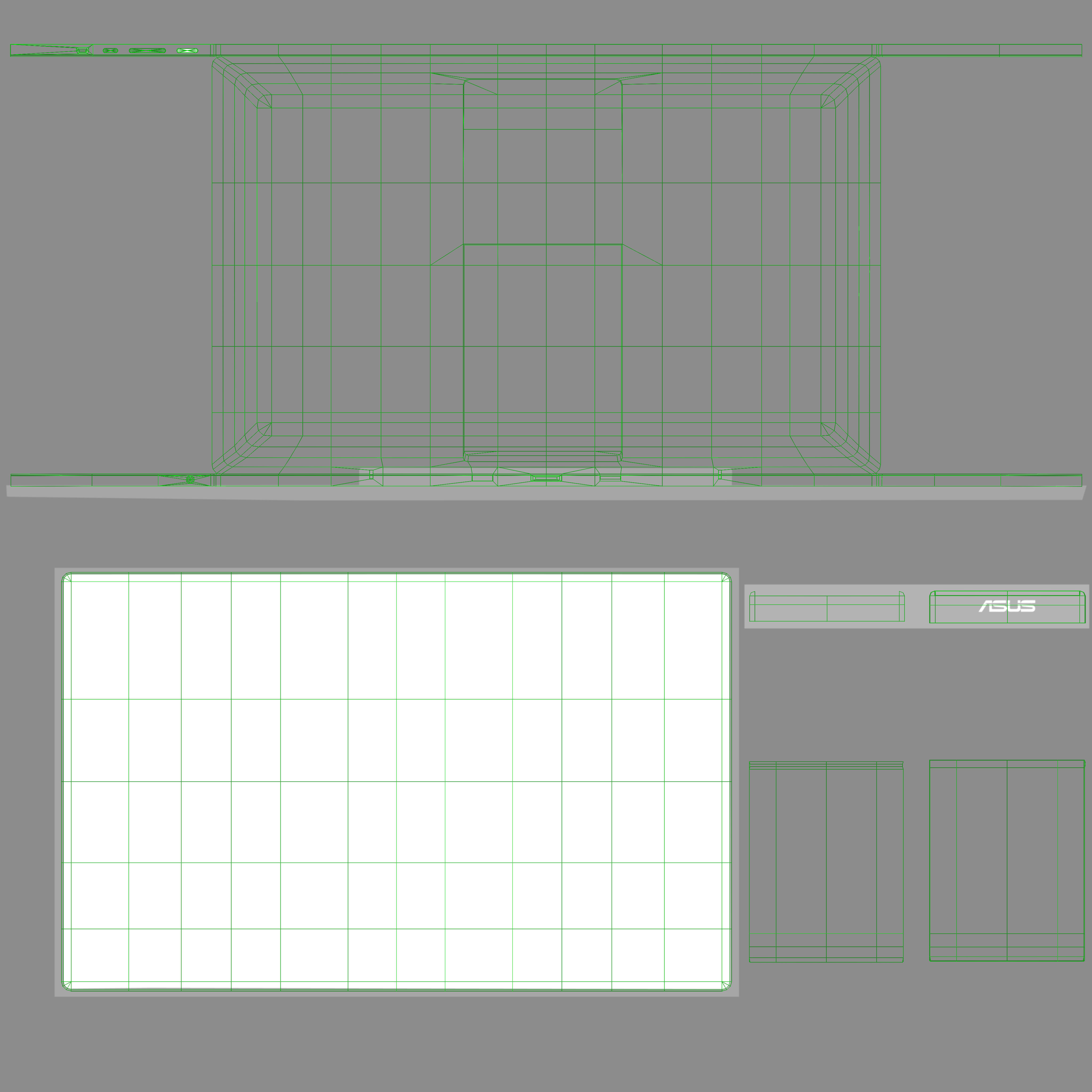 Asus Transformer AiO all-in-one PC Low-poly 3D model_37