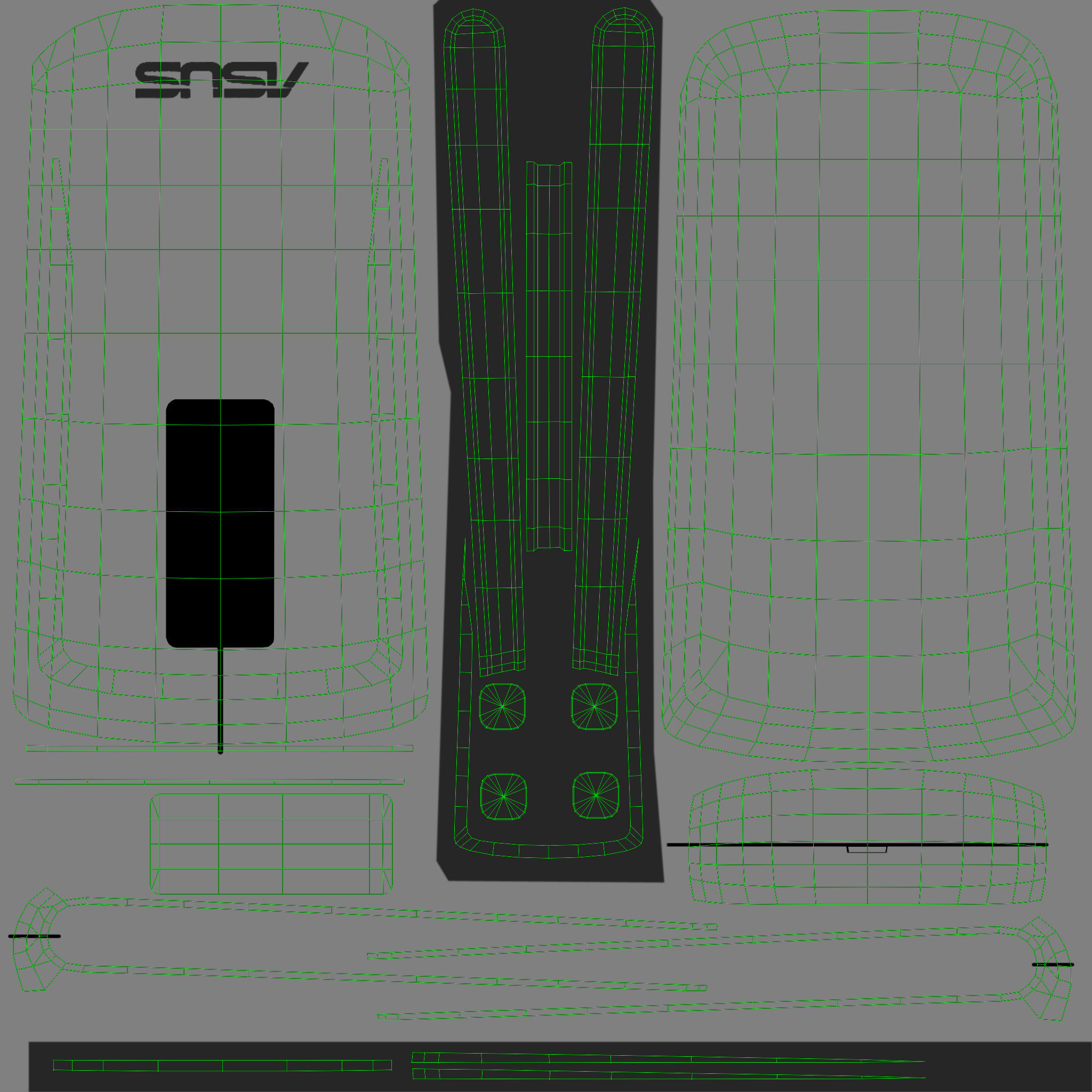 Asus Transformer AiO all-in-one PC Low-poly 3D model_31