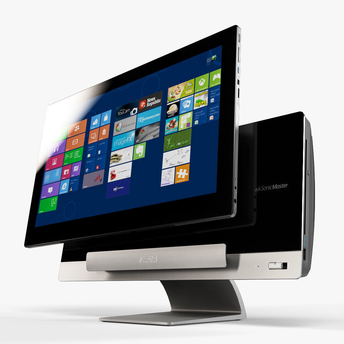 Asus Transformer AiO all-in-one PC Low-poly 3D model_11