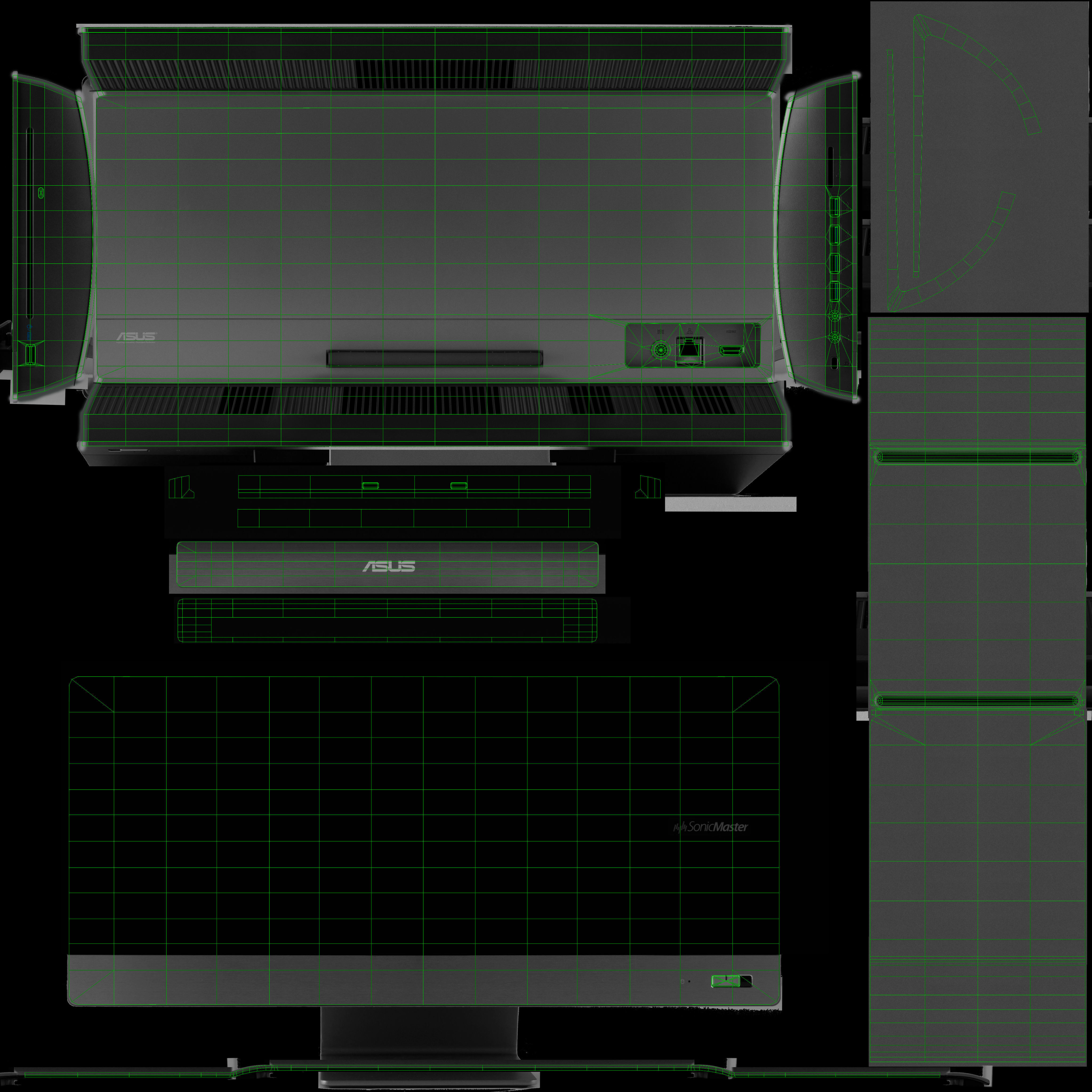 Asus Transformer AiO all-in-one PC Low-poly 3D model_28