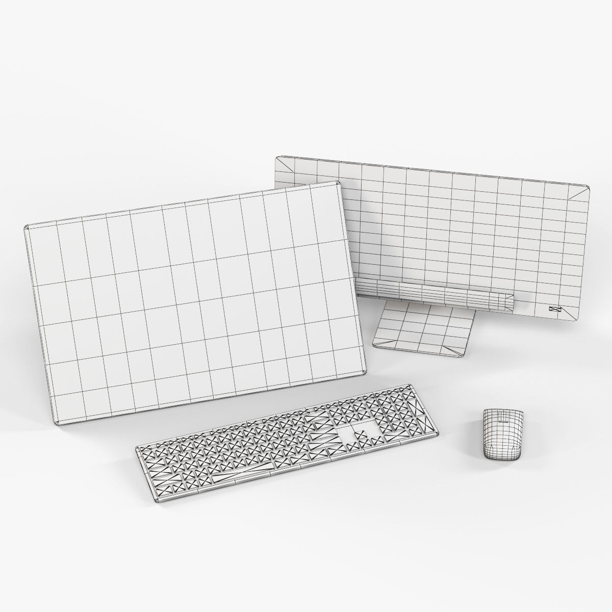 Asus Transformer AiO all-in-one PC Low-poly 3D model_22