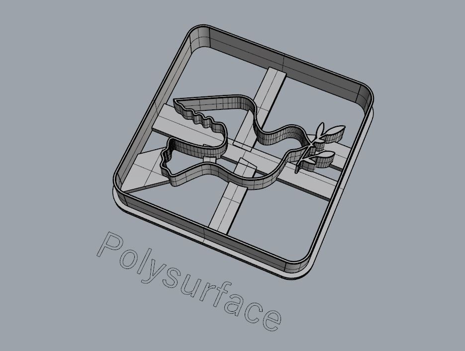 Pigeon Dove bird cookie cutter 3D print model_3