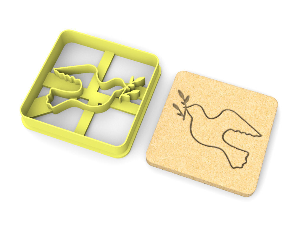 Pigeon Dove bird cookie cutter 3D print model_2