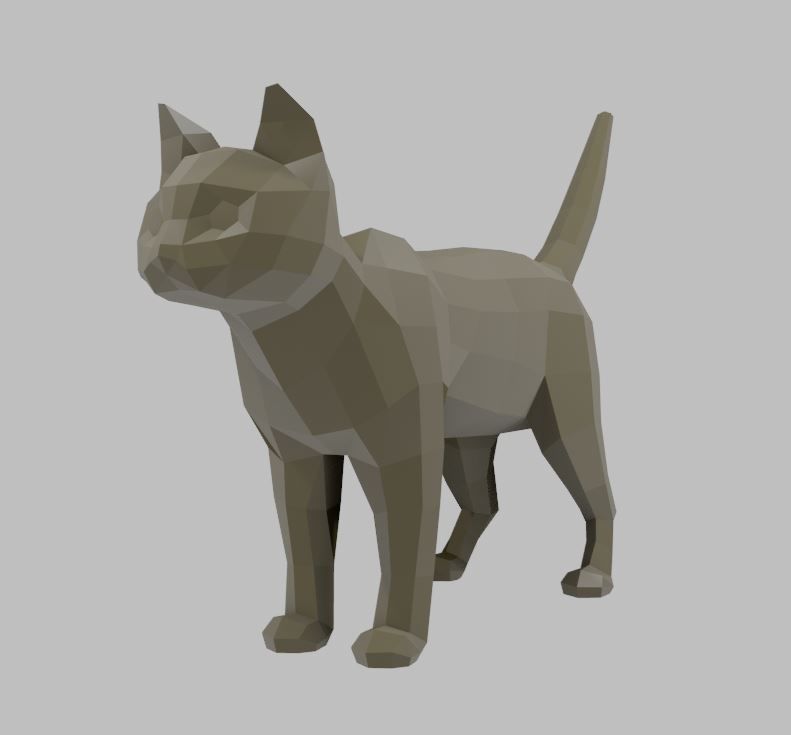 Cat low-poly Low-poly 3D model_11