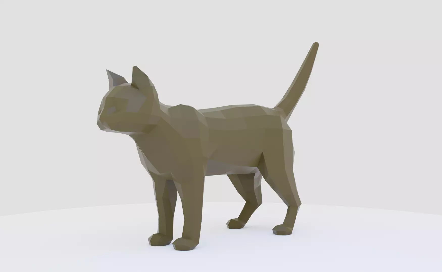 Cat low-poly Low-poly 3D model_0