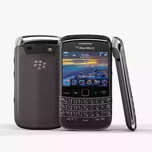 BlackBerry Bold 9790 Black Low-poly 3D model