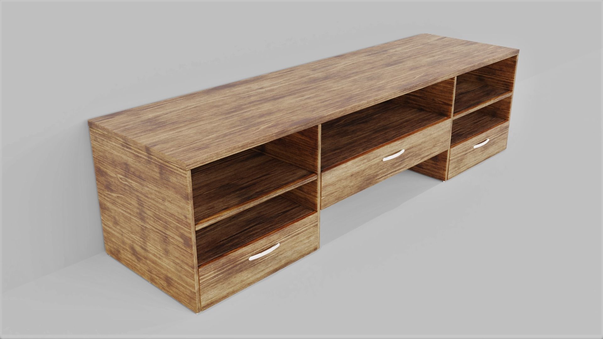 TV Stand Low-poly 3D model_3