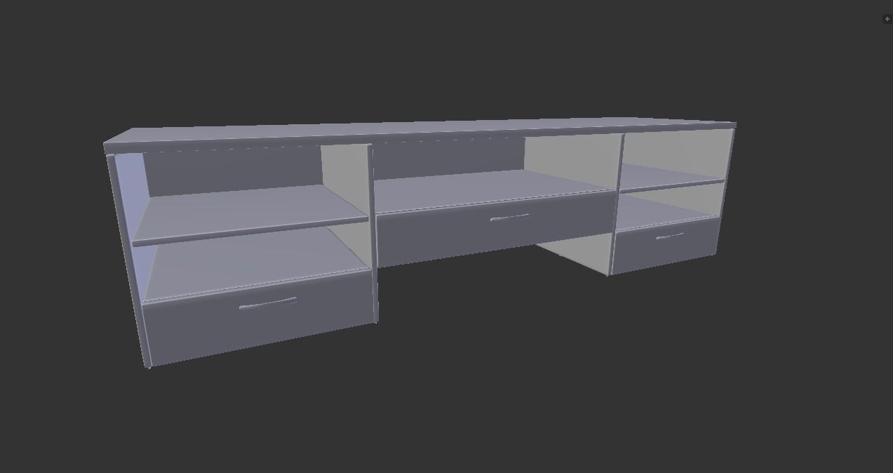 TV Stand Low-poly 3D model_5
