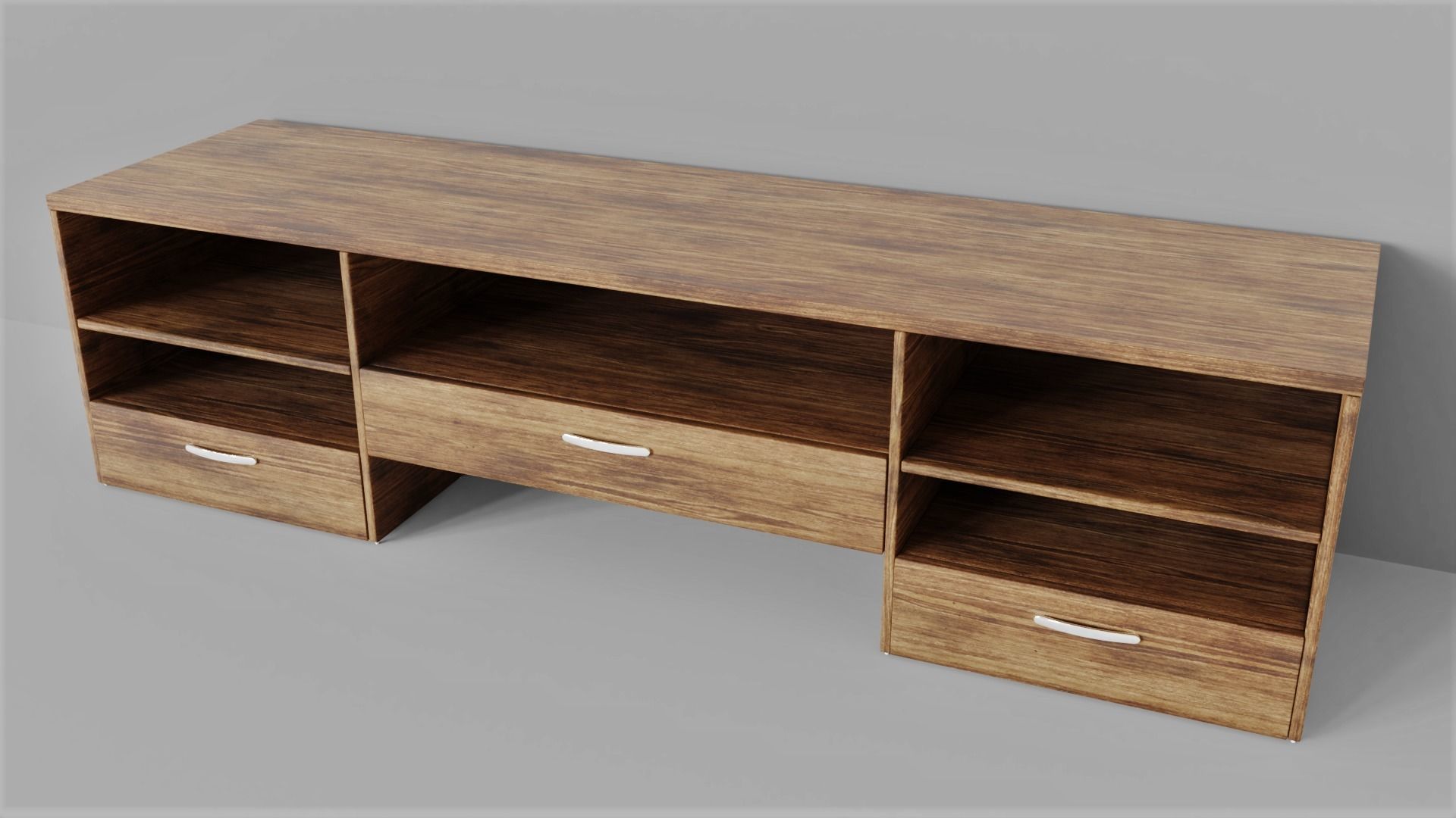 TV Stand Low-poly 3D model_4