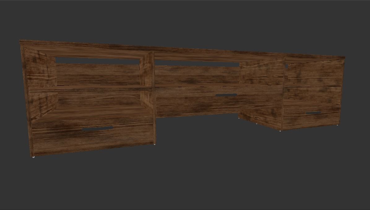 TV Stand Low-poly 3D model_7