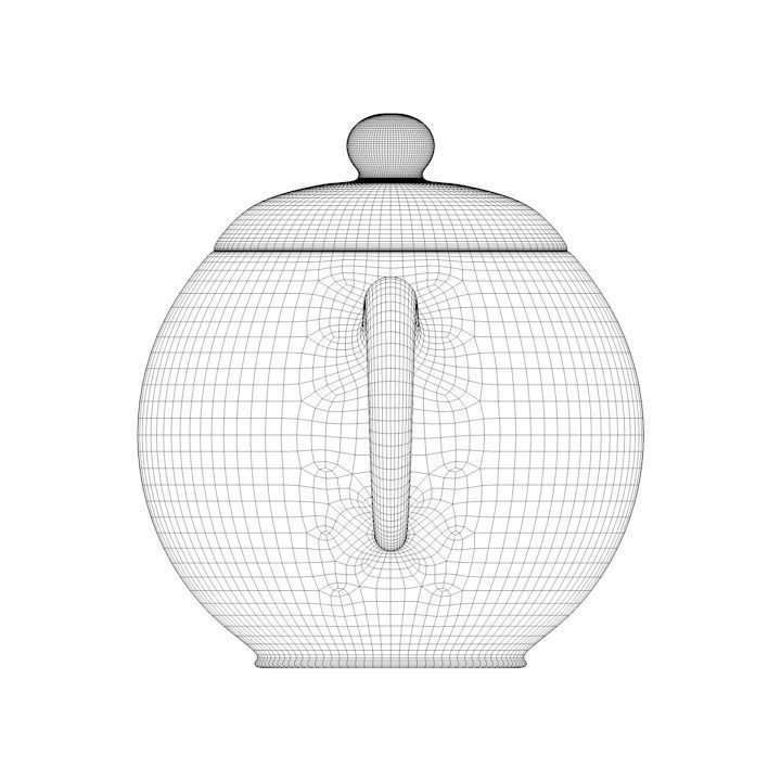 Old Chinese clay teapot 3D model_6