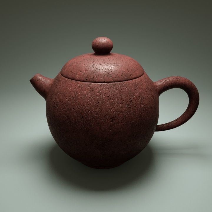 Old Chinese clay teapot 3D model_1