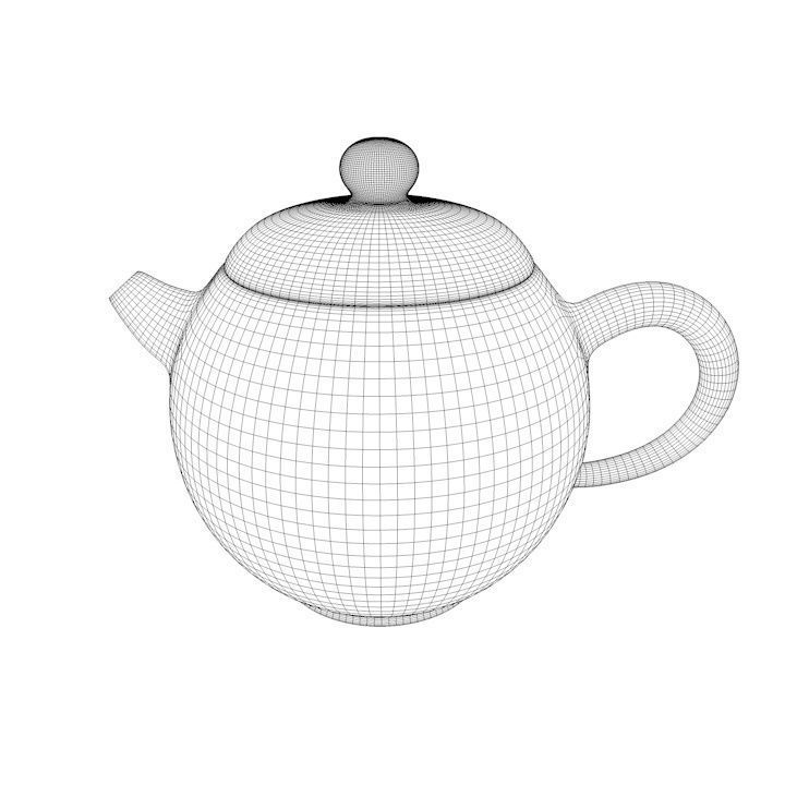 Old Chinese clay teapot 3D model_3
