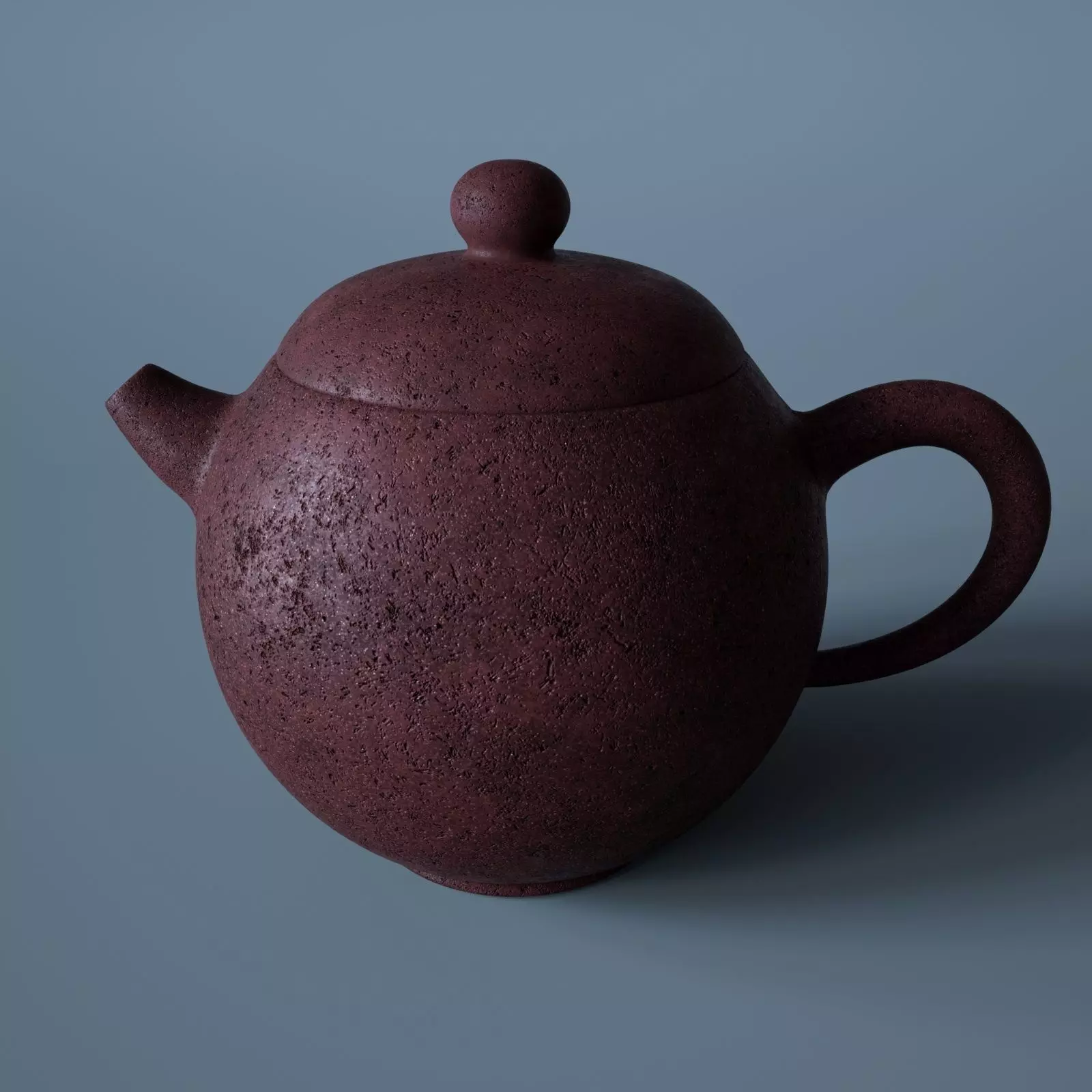 Old Chinese clay teapot 3D model_0