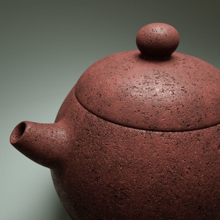 Old Chinese clay teapot 3D model_2