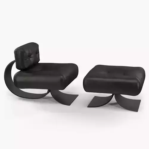 Oscar Niemeyer Alta chair and ottoman