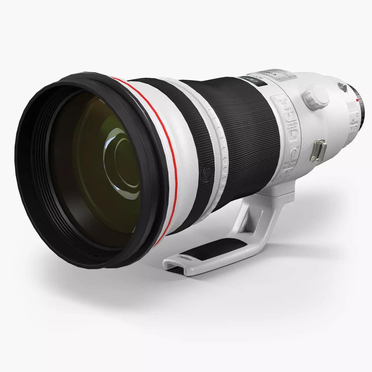 Canon EF 400mm f 2-8L IS II USM Super Telephoto Lens Low-poly 3D model_0