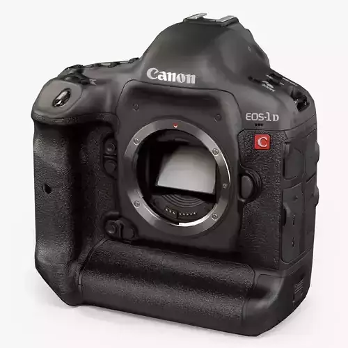 Canon EOS-1D C 4K DSLR camera Low-poly 3D model